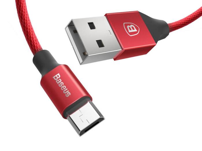 Baseus kabel ładowania i transmisji USB micro (M) / USB 2.0 (M) (1.5 m) (czerwony) [CAMYW-B09]