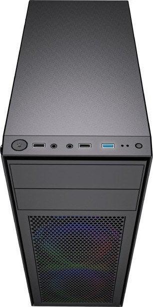 Gembird Fornax M100RGB (czarny) (szkło hartowane) (1x USB 3.0, 2x USB 2.0) (2x2.5, 2x3.5) [CCC-FC-M100RGB]