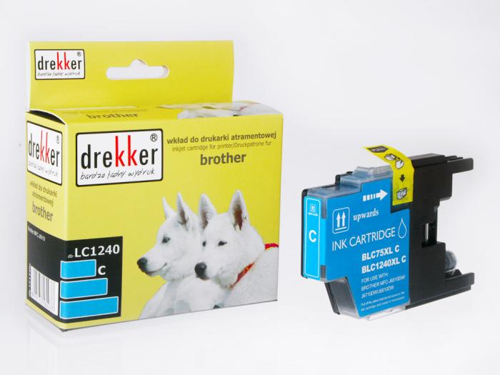 DB-LC1240C - cyan, wkład z atramentem Drekker, 17ml, 1190 stron (zamiennik LC1240C) (DCP-J525W, J725DW, J925DW, MFC-J6910, J430W, J825DW, J6910DW, J6510DW, J5910DW, J5910D, J625DW)