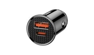 Baseus ładowarka samochodowa QuickCharge 3.0 PD (12-24V) (1xUSB 20V 1.5A, 5V 4.5A) (1xUSB-C 20V 5A, 5V 3A) (30W PD) [CCALL-AS01]