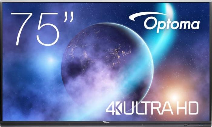 75’’ Optoma 5752RK (monitor interaktywny) (3840x2160, 400, 6ms, 60Hz) (VGA, 3xHDMI 2.0, 2xRJ45, USB-C, 4xUSB 3.0, USB 2.0) głośniki, czarny