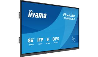 (86) 85.6 Iiyama ProLite TN8605A-B1AG (IPS, 3840x2160, 500, 8ms, 60Hz) (2xHDMI, 1xDP, 2xUsb-A 3.2 Gen1 5Gb, 1xUSB-B 2.0, 1xUSB-C 3.2 Gen1 5Gb, audio, 2xRJ45, 1xRS-232) głośniki, czarny