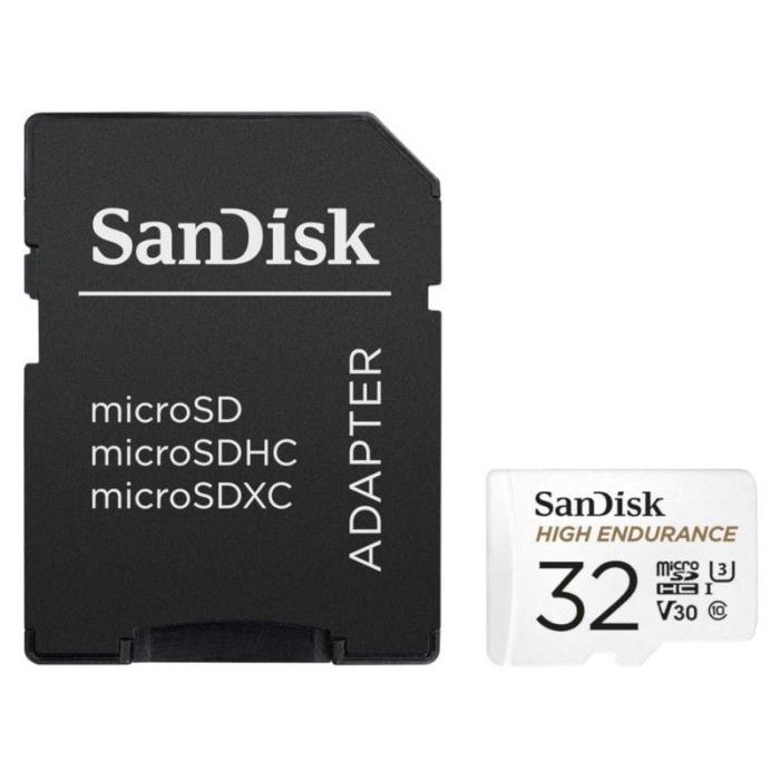 Secure Digital 32GB Sandisk Micro SDHC High Endurance Class 10 V30 U3 UHS-I + adapter (100/40GB) [SDSQQNR-032G-GN6IA]