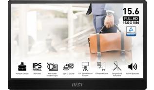 (15) 15.6 MSI PRO MP161DE E2 (IPS, 1920x1080, 250, 4ms, 60Hz) (1xMiniHDMI, 2xUSB-C z DP) czarny