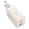 Ładowarka sieciowa Baseus GaN5 65W Quick Charge 3.0 2xUSB-C/1xUSB-A (5V-20V/3.0-3.25A/65W) (do laptopów z Power Delivery) (biały) [P10110812227-Z1]