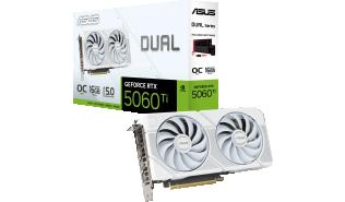 GeForce RTX5060Ti Asus 16GB GDDR7 Dual OC White [DUAL-RTX5060TI-O16G-WHITE, 90YV0MH6-M0NA00] (1xHDMI 2.1b, 3xDP 2.1b) (128-bit, PCIe 5.0)