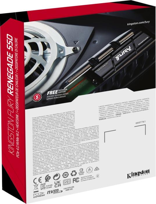 Kingston Fury Renegade 1TB SSD M.2 2280 PCIe Gen4x4 NVMe (7300/6000 MB/s) [SFYRSK/1000G]