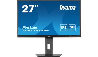 (27) Iiyama ProLite XUB2797HSN-B1 (IPS LED, 1920x1080, 250, 1000:1, 99% sRGB, 1ms, 100Hz) (HDMI 1.4, DP 1.2, 3xUSB 3.2 Gen1, USB-C 7.5W, USB-C 65W) pivot, głośniki (2x2W), czarny