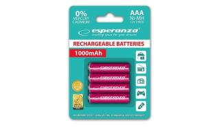 Esperanza akumulatory AAA 1000 mAh Ni-MH (4 szt.) (czerwony) [EZA102R]