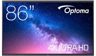 (86) Optoma 5863RK (monitor interaktywny) (LED dotykowy, 3840x2160, 450, 6ms) (4xHDMI 2.0, 1xDP 1.2, 2xUSB-C 3.0 z DP 1.2, 1xUSB-C 3.0, 1xS/PDIF, 4xUSB-A 3.0, 2xLAN, 1xHDMI-Out 2.0, 2xUSB-B 3.0, 1xRS232, 1xOPS) głośniki(2x18W) czarny