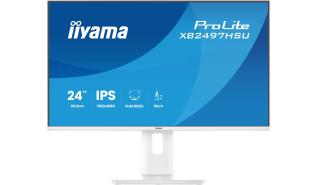 (24) Iiyama ProLite XB2497HSU-W1 (IPS, 1920x1080, 350, 4ms, sRGB 99%, 120Hz) (HDMI 1.4 / 1 x DP 1.2, Audio, 2xUSB-A 3.0) pivot, głośniki (2x2W), czarny