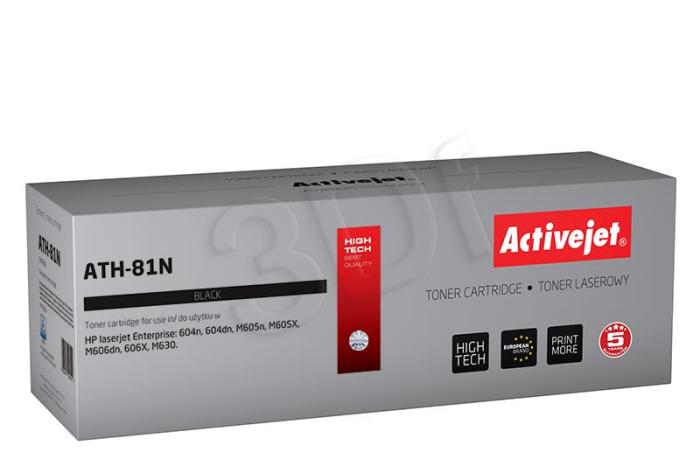 ATH-81N (81A) - czarny toner ActiveJet, wydajność 10 500 stron (zamiennik 81A CF281A) (HP Laserjet Enterprise M604dn, M604n, M605dn, M605n, M605x, M606dn, M606x, M630)