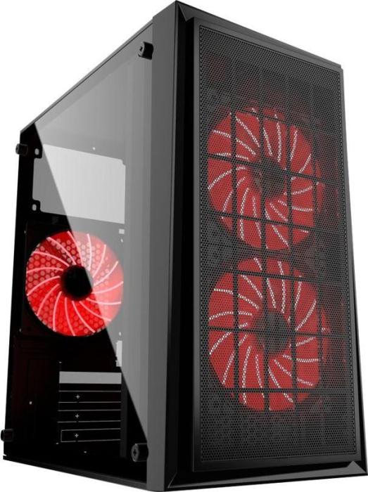 Gembird Fornax 950R Red (czarny) (akryl) (2x USB 3.0) (1x2.5, 2x2.5/3.5, 1x3.5) [CCC-FORNAX-950R]