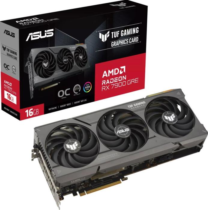 Radeon RX 7900 GRE Asus 16GB GDDR6 TUF Gaming OC [TUF-RX7900GRE-O16G-GAMING] (1xHDMI 2.1, 3xDP 2.1) (256-bit, PCI-E 4.0)