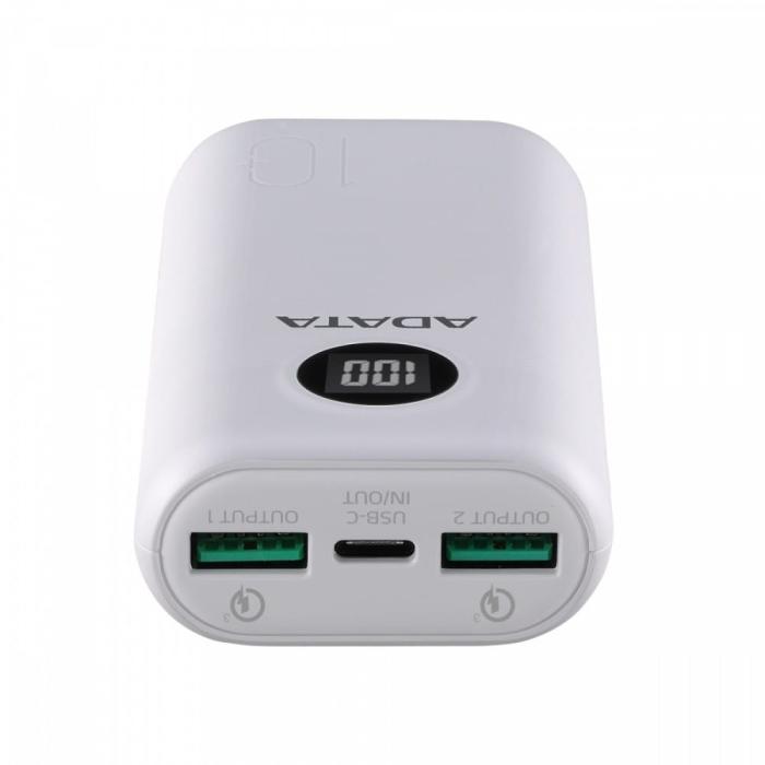 Power Bank A-Data P10000QCD 10000mAh 2xUSB 3.0, USB-C QC, PD (biały) [AP10000QCD-DGT-CWH]