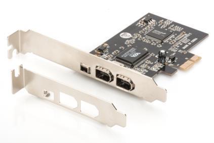 Kontroler Fire Wire PCI-E 400 Digitus (2x6-pin, 1x 4-pin) wew., (1x 6-pin zew.) IEEE1394a [DS-30201-5]