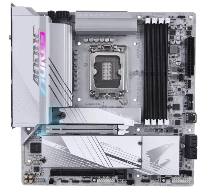 Gigabyte B760M AORUS ELITE X AX (WHITE) (Intel B760) [S1700, 4xDDR5 do 7600MHz, (HDMI 2.0, 2xDP 1.2) (2xM.2, 1xPCIe 4.0 x16, 1xPCIe 4.0 x4), WIFI 6E, micro ATX]