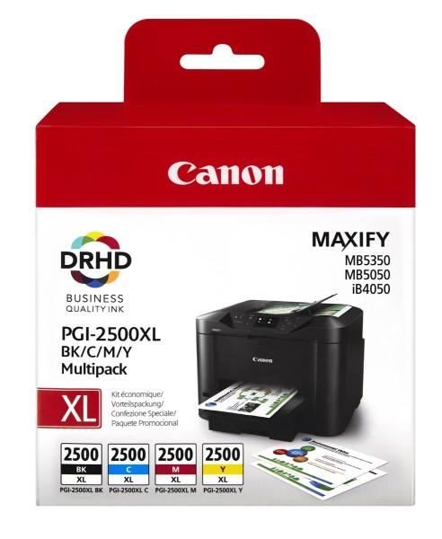 PGI-2500XLC, M, Y, BK [9254B004] - cmyk, oryginalne wkłady z atramentem Canon, 4 x 19,3 ml (Canon MAXIFY IB 4050, MB 5050,5350)