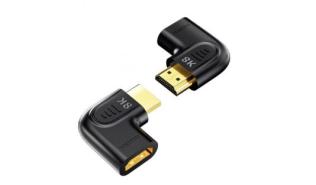 Unitek adapter kątowy HDMI 2.1 HDCP 2.3 90st. i 270st. (8K@60Hz, 4K@120Hz, 1080p@60Hz) [A1047ABK03]