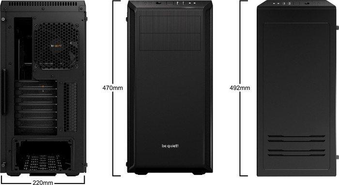 be quiet! Pure Base 600 Window Black ATX Midi (szkło hartowane) (2xUSB 3.2 Gen1) (2x2.5, 6x2.5 (konwertowalne z 3 zatok 3.5), 3x3.5, 2x5.25) [BGW21]