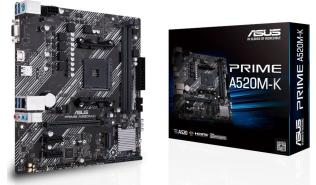 Asus PRIME A520M-K (AMD A520) [AM4, 2xDDR4 do 4866MHz, (VGA, HDMI 2.1) (1xM.2, 1x PCIe 3.0 x16, 2xPCIe 3.0 x1), micro ATX]