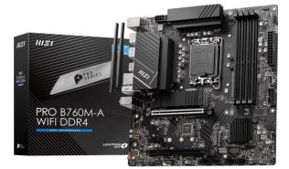 MSI PRO B760M-A WIFI (Intel B760) [S1700, 4xDDR5 do 6800MHz, (2xHDMI 2.1, 2xDP 1.4) (2xM.2, 1xPCIe 4.0 x16, PCIe 4.0 x16 (x4), 1xPCIe 3.0x1), WiFi 6E, BT 5.3, micro ATX]