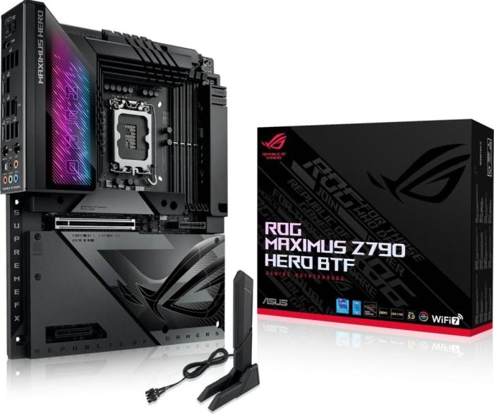 Asus ROG MAXIMUS Z790 HERO BTF (Intel Z790) [S1700, 4xDDR5 do 8000MHz, (HDMI 2.1) (5xM.2, 1xPCIe 5.0 x16, 1xPCIe 4.0 x16 (x4), 1xPCIe 4.0 x4), WiFi 7, BT 5.4, ATX]