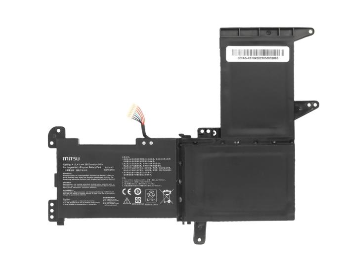 Mitsu bateria Asus Vivobook 15 X510, S15 S510UA 11.4V, 3600mAh (41Wh) 3 ogniwa [BC/AS-X510]