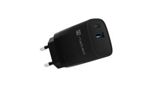 Ładowarka sieciowa Natec Ribera GaN 30W Quick Charge 3.0 1xUSB-C/1xUSB-A (5V-12V/3A/30W) (czarnyy) [NUC-2141]