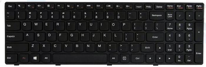 Klawiatura do notebooka Lenovo Ideapad G500, G500AM, G505, G505A, G505AM, G510, G510A, G510AM, G510AT, G700, G700A, G700AT, G7105 - wyspowa czarna ramka [25210891, MP-12P83US-6861 / K467]
