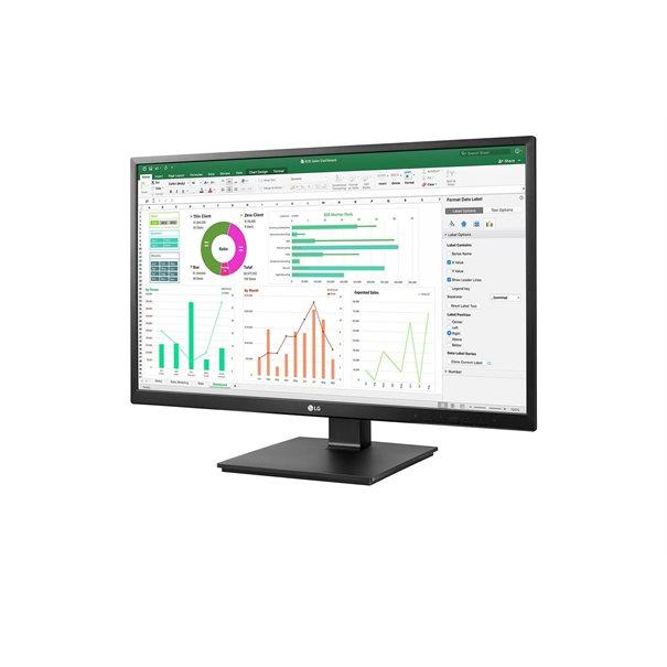 27’’ LG 27BN55UP-B (IPS LED, 1920x1080, 250, 5ms, 75Hz) (VGA, DVI, HDMI 1.4, DP) głośniki, pivot, czarny