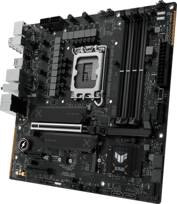 Asus TUF GAMING B760M-PLUS WIFI II (Intel B760) [S1700, 4xDDR5 do 7800MHz, (HDMI 2.1, DP 1.4) (3xM.2, 1xPCIE 5.0 x16, 1xPCIe 4.0 x4, 1xPCIe 3.0 x1), WiFi 6E, BT 5.3, micro ATX]