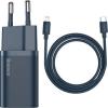 Baseus Quick Charge uniwersalna ładowarka (zasilacz) sieciowa 230V / 1xUSB-C (5V/3A, 9V/2A, 9V/2.2A 20W) (czarny) [CCSUP-B03]