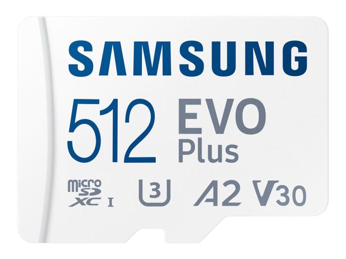 Secure Digital 512GB Samsung Micro SDXC EVO Plus Class 10 UHS-I U3 A2 V30 + adapter (130/100MB/s) [MB-MC512KA/EU]