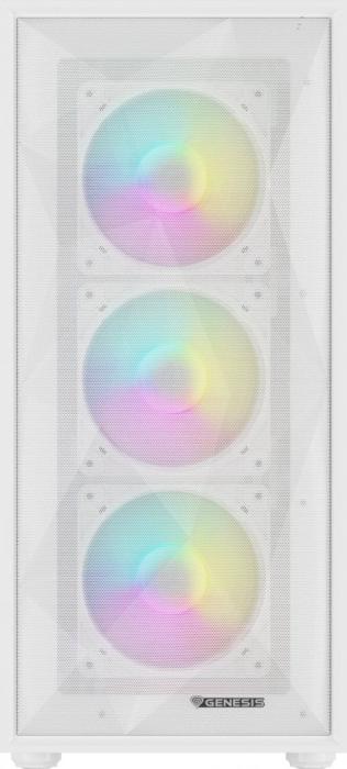 Genesis Diaxid 605 ARGB (biały) (szkło hartowane) (1x USB 3.1, 2x USB 3.0) (3x2.5, 2x3.5) [NPC-2173]