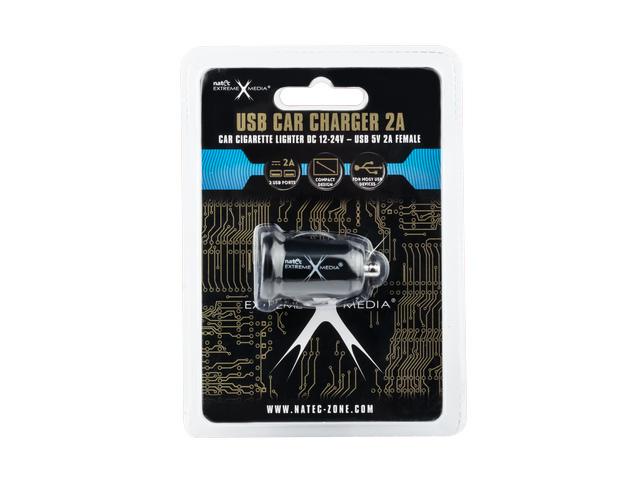 Natec Ładowarka samochodowa 12-24V / 5V/2A 2xUSB [NUC-0564]
