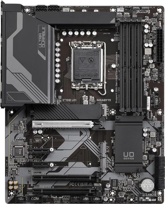 Gigabyte Z790 UD (Intel Z790) [S1700, 4xDDR5 do 7600MHz, (HDMI 2.1, DP 1.2) (3xM.2, 1xPCIe 5.0 x16, 1xPCIe 4.0 x16 (x4), 1xPCIe 3.0 x16 (x1), 2xPCIe 3.0 x1), ATX]