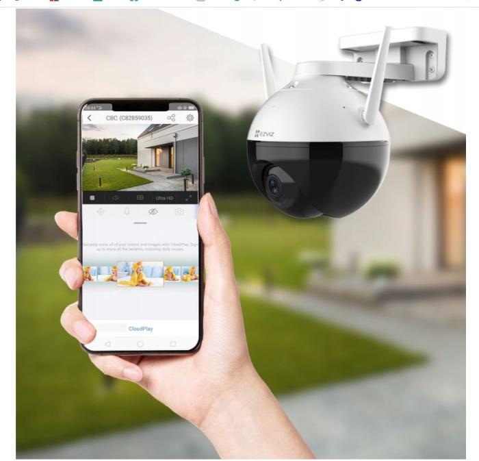 Kamera WiFi (bezprzewodowa) IP Ezviz C8C (1920x1080) 1080p obrotowa 360 st. [CS-C8C]