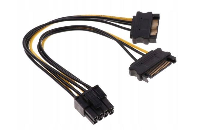 Adapter zasilania 2 x SATA (F) / 1 x PCI-E 8-pin (2+6) (20 cm) [ZN0470]