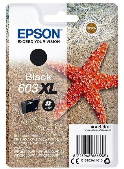 C13T03A14010 (603XL) - czarny, oryginalny wkład z atramentem Epson, 3,4 ml, 150 stron (Epson XP-2100 XP-2105 XP-2150 XP-2155 XP-3100 XP-3105 XP-3150 XP-3155 XP-4100 XP-4105, XP-4105 XP-4150)