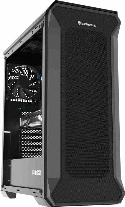 Genesis IRID 505F Black (szkło hartowane) (2xUSB 2.0, 2xUSB 3.2 Gen1) (5x2.5, 2x3.5/2.5) [NPC-1997]