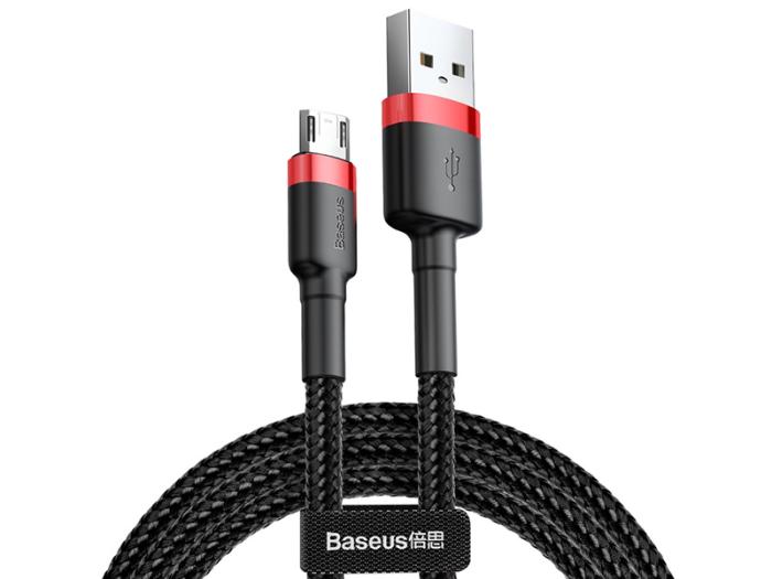 Baseus kabel szybkiego ładowania i transmisji (Quick Charge 3.0 2.4A) USB micro (M) / USB (M) (1.0 m) (czarno-czerwony) [CAMKLF-B91]