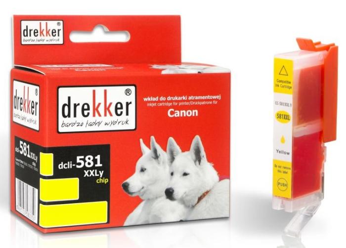 DCLI-581YXXL - yellow wkład z atramentem Drekker, 11.7 ml, 825 stron (zastępuje CLI-581XXLY) (Canon PIXMA TR7550, TR8550, TS6150, TS6250, TS8150, TS9150)