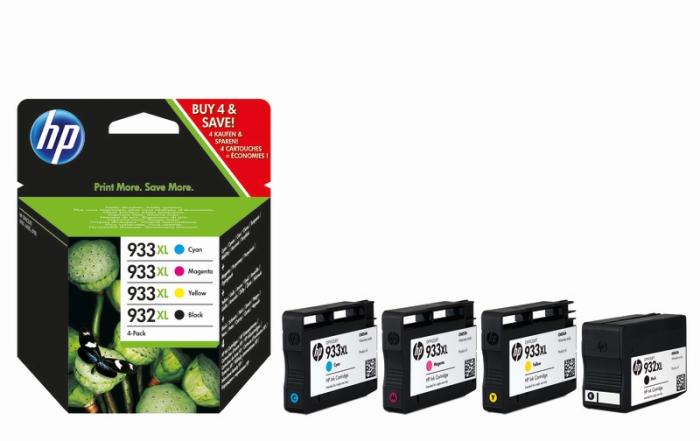 C2P42AE (932XL+933XL) - CMYK, oryginalne wkłady z atramentem HP, czarny - 22,5 ml, kolor - 8,5 ml (HP OfficeJet 6100 ePrinter, 6600 e-All-in-One, 6700 Premium e-All-in-One, 7610, 7612, 7110)