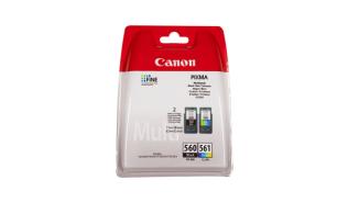 PG-560BK+CL-561 (3713C006) - czarny i kolorowy oryginalny wkład z atramentem Canon, czarny 8.3 ml 360, kolor 7.5 ml 360 stron (Canon PIXMA TS5350, Canon PIXMA TS5351, TS5352, TS5353)