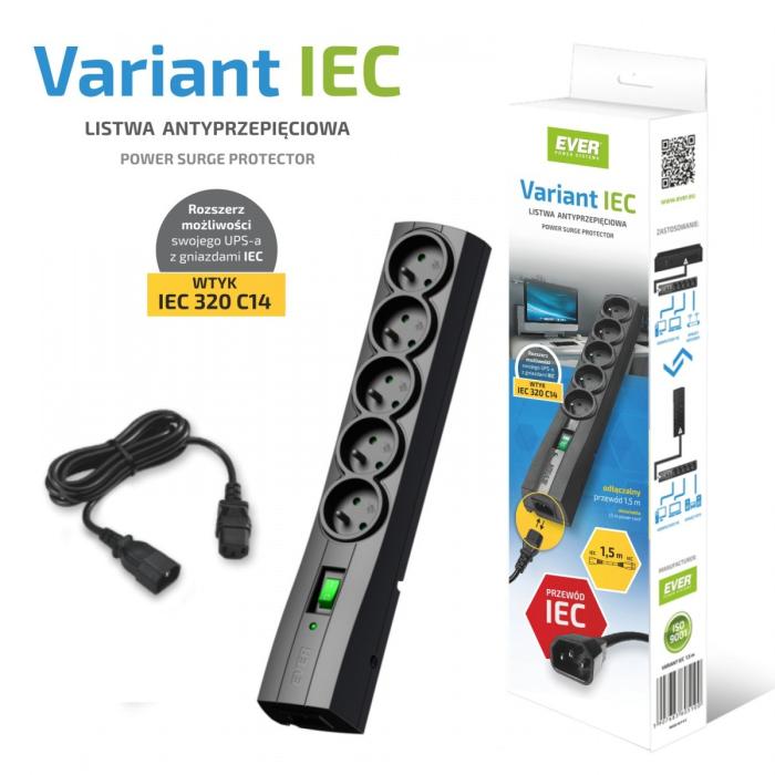 Ever Variant IEC 320 C14 5 gniazd (1.5m)