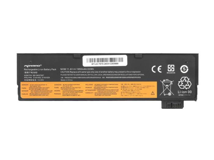 Movano bateria Lenovo ThinkPad T570 11.4V, 2140mAh (24Wh) 3 ogniwa Li-Ion Zhuoneng [BT/LE-T570-2]