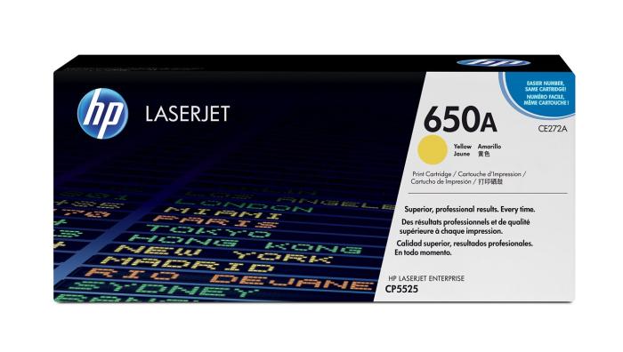 CE272A (650A) - yellow, oryginalny toner drukujący HP, 15000 stron (HP Color LaserJet Enterprise CP5525, CP5525dn, CP5525xh, CP5525n)
