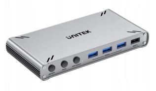 Przełącznik Unitek KVM 2/1 portowy HDMI 4K@30Hz (2xHDMI-in, 1xHDMI-out, 3xUSB-A 3.2 10Gb, 1xUSB-A 2.0, 2xUSB-C) [D1118AGY01-EU]