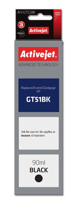AH-GT51BK (GT51) - czarny atrament w butelce ActiveJet, 90 ml, zamiennik M0H57AE (Supreme) (HP Deskjet GT5810, GT5820, Ink Tank 315, Ink Tank Wireless 415, 419)
